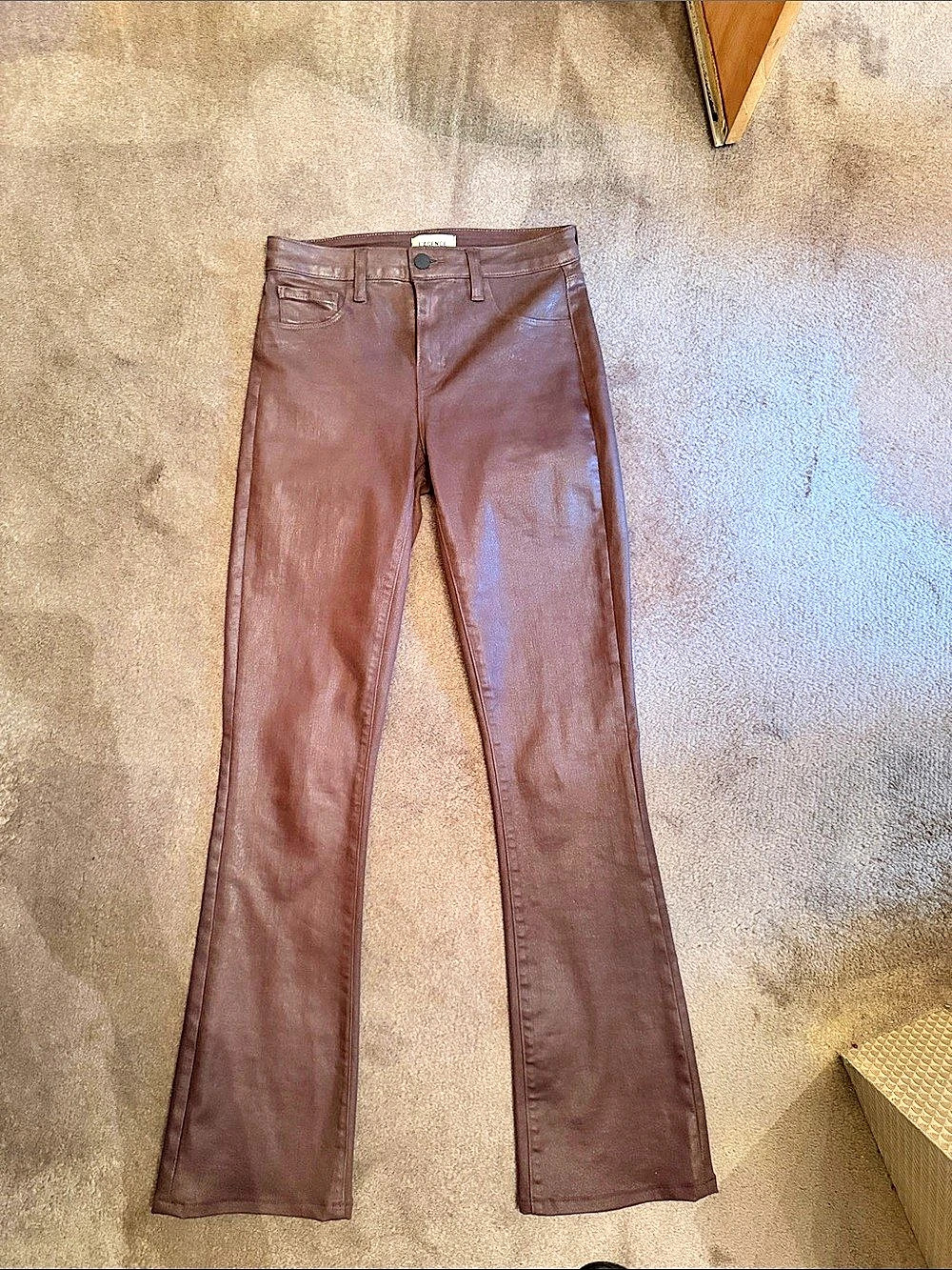 L'AGENCE Selma Coated Bootcut Jean Jeans Brown Waist 25